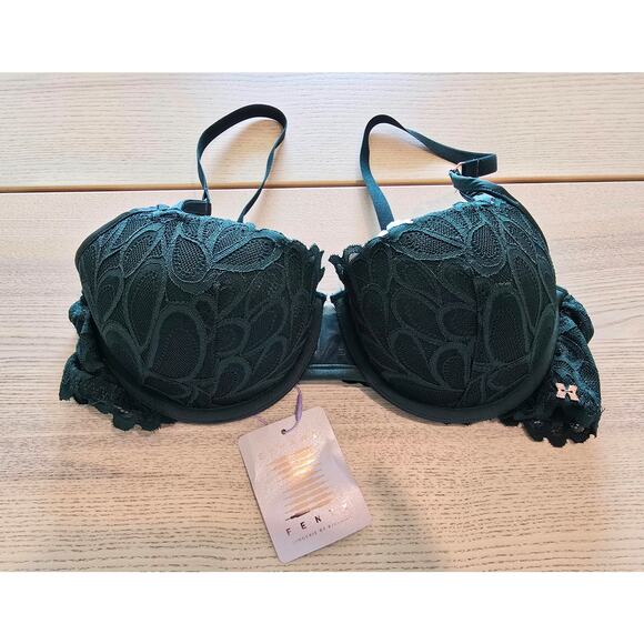 Savage Not Sorry Lace Balconette Bra – 38C, Underworld Green, New - Picture 4 of 6